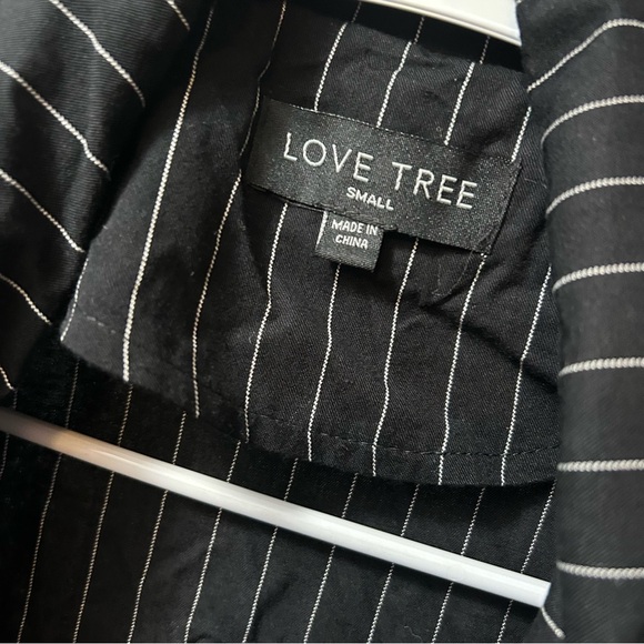 Love Tree Pinstripe Roll Up Sleeve Long Line Blazer Jacket SMALL - Picture 4 of 5